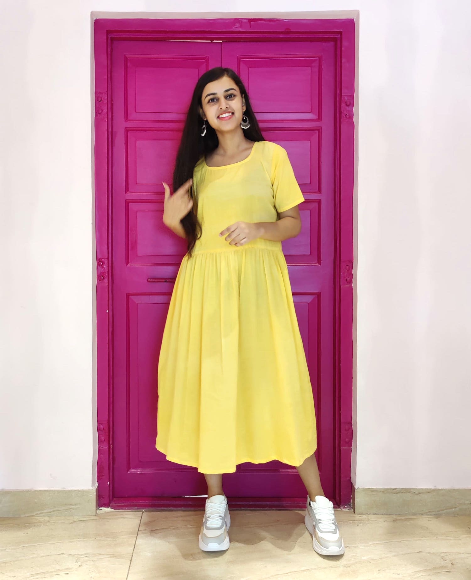 Cute Cotton Lancha Dress For Women Puffy Short Sleeve Belt, Mini Shirt,  Bright Yellow And Pink Perfect For Parties, Birthdays, And Clubs Available  In 4XL From Blueberry15, $24.89 | DHgate.Com